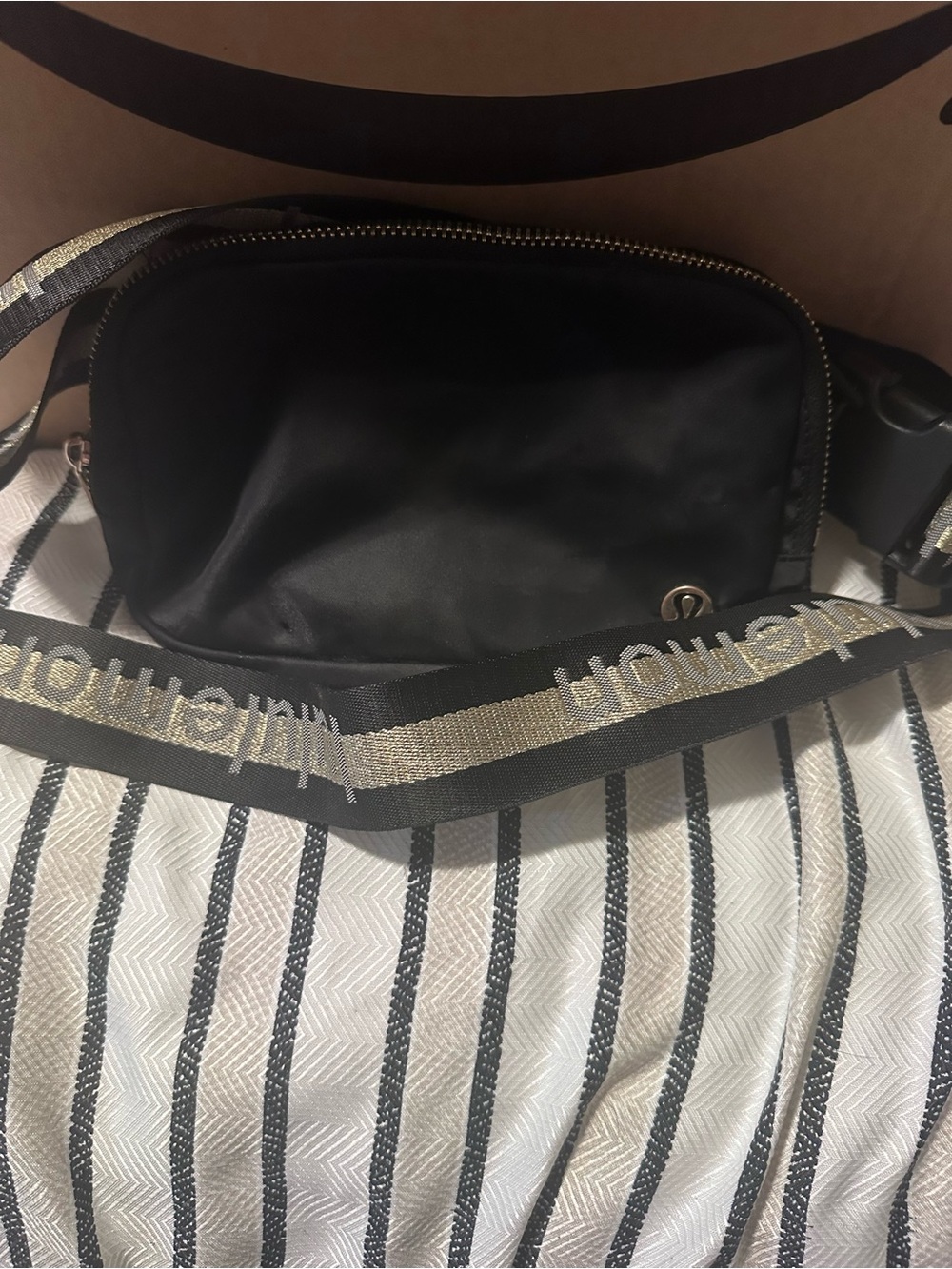 lululemon athletica Black Crossbody Bag with Branded Strap